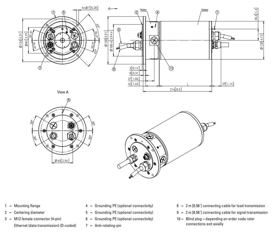 Техническая информация токосъемник Kuebler SR-120