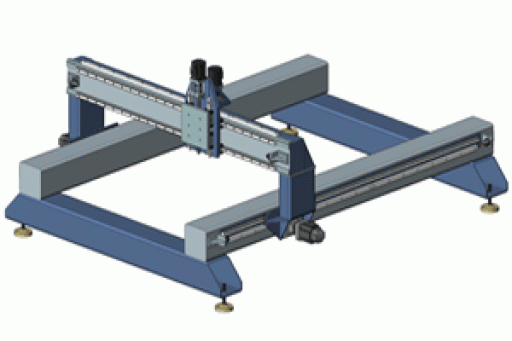 Стол 2000×3000 на рейках